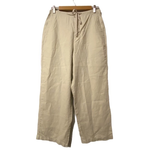 Eddie‎ Bauer High Waist Button Up/Tie Linen Pants 8 - Picture 1 of 6